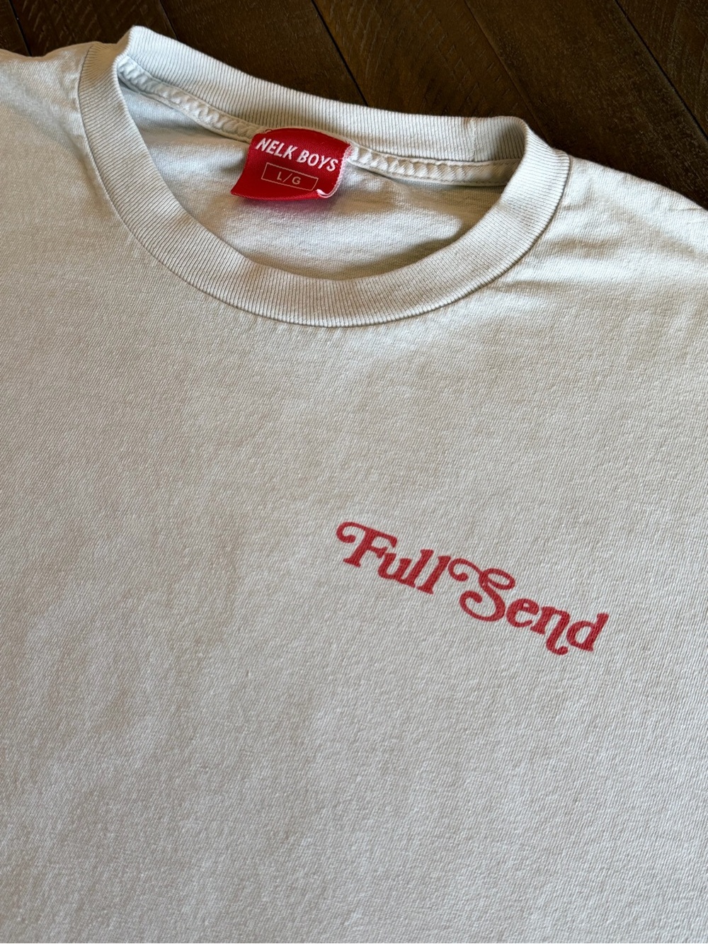NelK Boys White Short-Sleeve Tee with Pink "Full Send" Logo